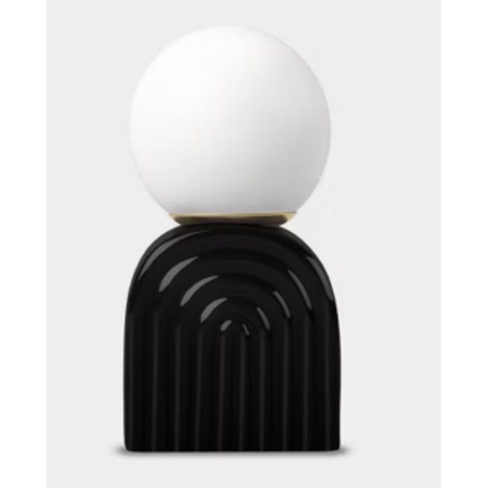 Room Essentials Mini Glass Orb Shade with Black Ceramic Base Table Lamp
